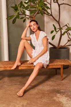 Daisy Eyelet Tunic 5 Daisy Eyelet Tunic -ELAN || Maaji Shop 235021 Apparel Top White Lifestyle