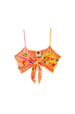 Farm Rio Mixed Scarves Crop Top -ELAN || Maaji Shop 302938 Apparel Top Multi Laydown