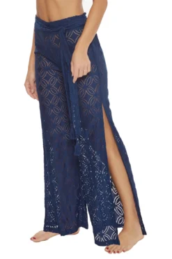Pacheco Crochet Pants -ELAN || Maaji Shop 3045025 Apparel Bottom Navy Side