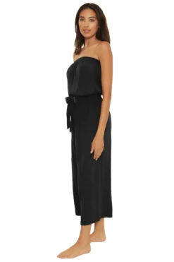 Strapless Tie Waist Jumpsuit -ELAN || Maaji Shop 3052271 Apparel Jumpsuit Black Side