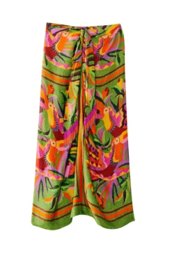 Farm Rio Toucans Scarf Wrap Skirt -ELAN || Maaji Shop 308275 Apparel Bottom Toucans Scarf Laydown