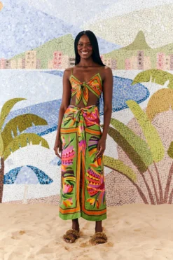 Farm Rio Toucans Scarf Wrap Skirt -ELAN || Maaji Shop 308275 Apparel Bottom Toucans Scarf Lifestyle