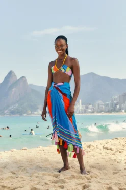 Farm Rio Araraquara Blue Sarong -ELAN || Maaji Shop 311718 Apparel Bottom Araraquara Blue Lifestyle