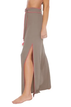 Brittany Side Slit Pants -ELAN || Maaji Shop 3225125 Apparel Bottom Sandstone Side