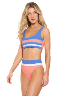 Maaji Shine Reversible Bralette Bikini Top -ELAN || Maaji Shop 3277SBR002 Bikini Top Coral Peony Front