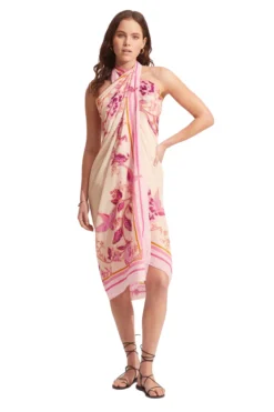 Seafolly Silk Road Sarong -ELAN || Maaji Shop 54933 SG Apparel Bottom Parfait Pink Front2