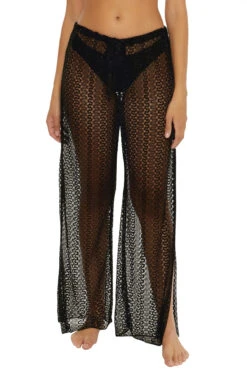 Golden Metallic Crochet Pants