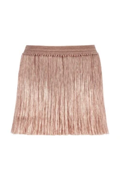 Angelica Fringe Mini Skirt -ELAN || Maaji Shop ANGELICA FRINGE SKIRT Apparel Bottom Pearl Blush Laydown