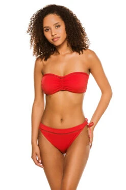 Shirred Bandeau Bikini Top