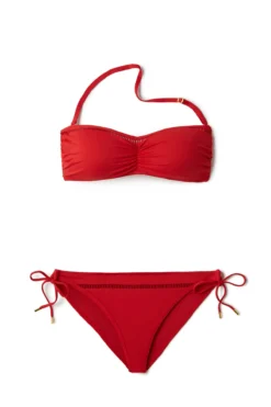 Shirred Bandeau Bikini Top -ELAN || Maaji Shop BLR NEUTRAL GIN Tops Laydown 102510