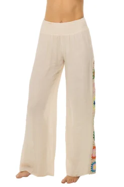 ELAN Crochet Panel Wide Leg Pants