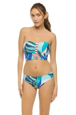 Coastal Palms Bandeau Midline Bralette Bikini Top