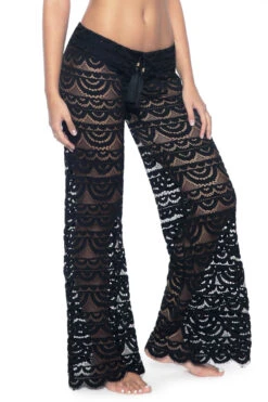 Crochet Lace Tie-Up Pants