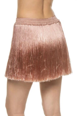 Angelica Fringe Mini Skirt -ELAN || Maaji Shop R23CS18 Apparel Bottom Pearl Blush Back