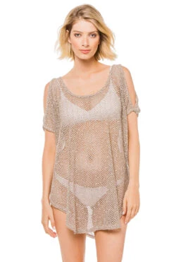 Sheer Cold Shoulder Tunic