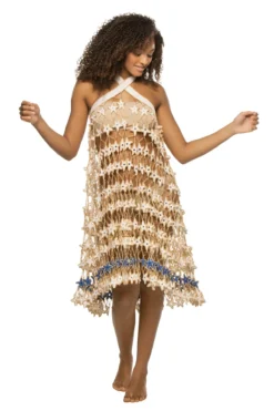 Star Crochet Midi Skirt -ELAN || Maaji Shop SS23CS19 Apparel Bottom Snow White Front2