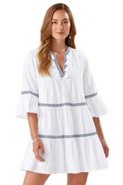Tommy Bahama Embroidered Split Neck Tunic