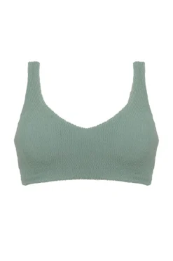 Textured Wave Jazz Top -ELAN || Maaji Shop T75186 Bikini Top Grounding Green Laydown