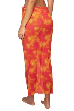 Tamarindo Mesh Midi Skirt -ELAN || Maaji Shop UL198SUNSE Apparel Bottom Sunseeker Back