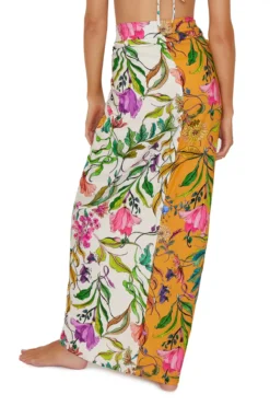 Long Floral Sarong -ELAN || Maaji Shop WLB 1068S Apparel Bottom Wild Bloom Back